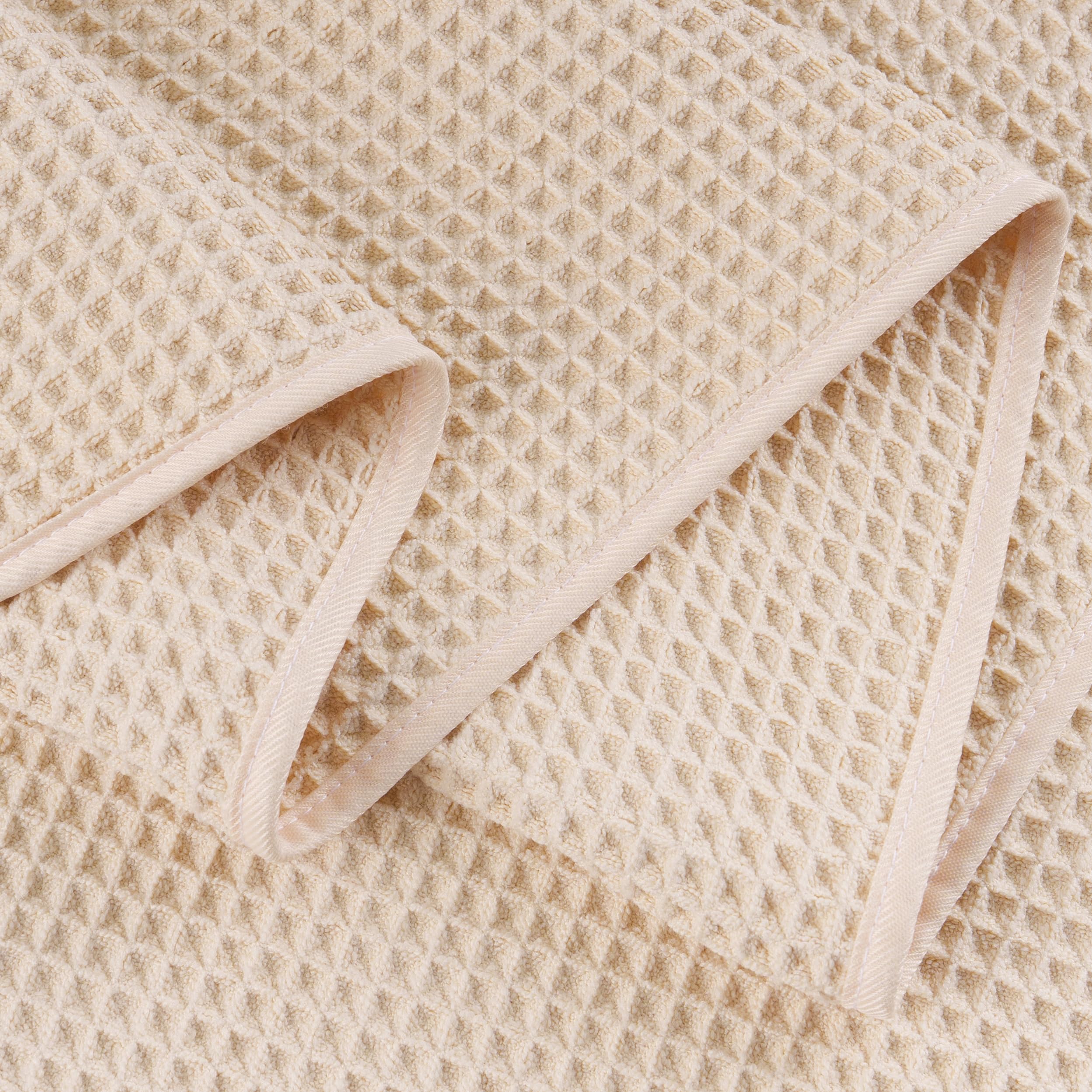 POLYTE 430 GSM Microfiber Quick Dry Lint Free Bath Sheet, 70 x 35 in, Set of 2 (Waffle Weave) - Image 5