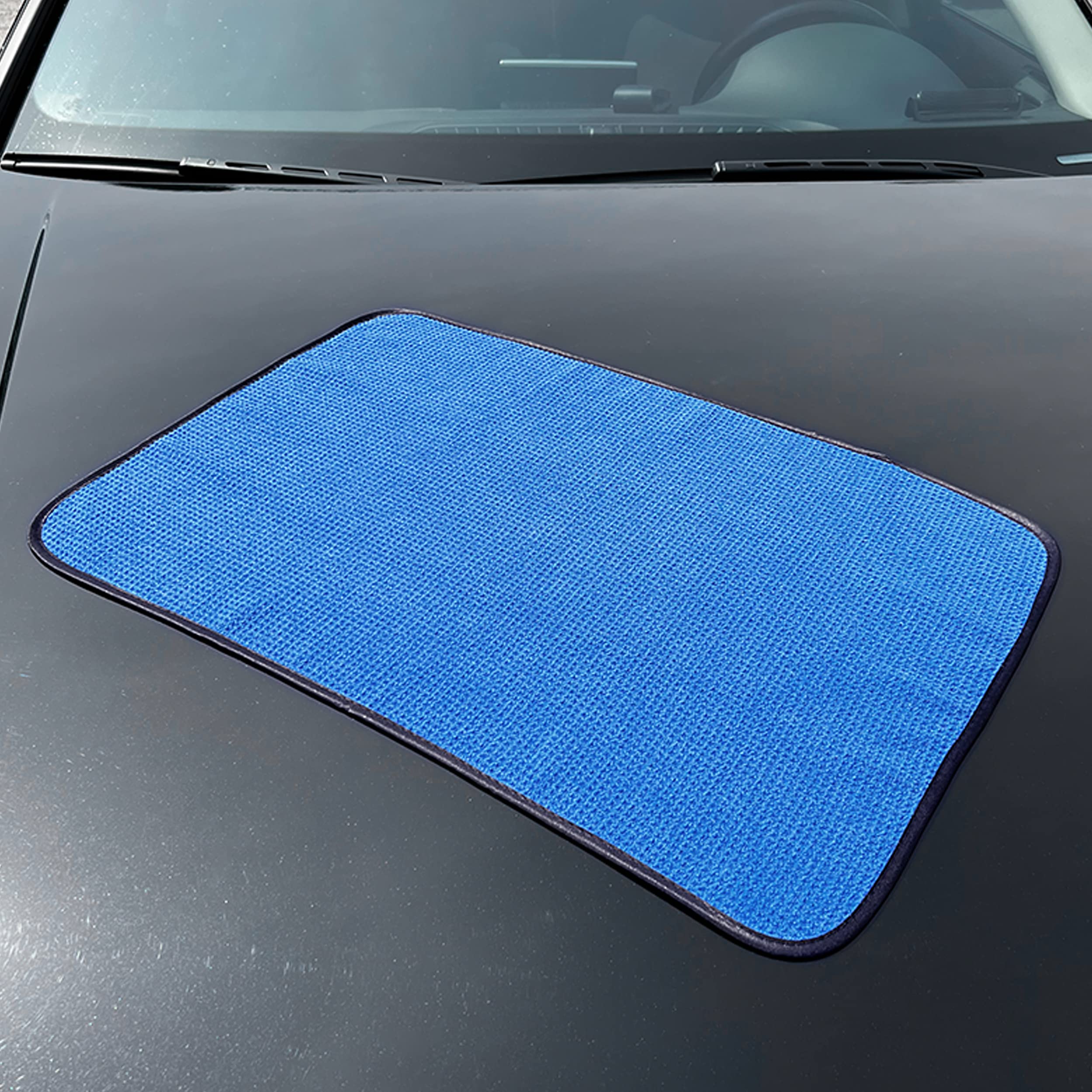POLYTE Elite Microfiber Drying Towel (16x24, 4 Pack, Waffle, Blue) - Image 3