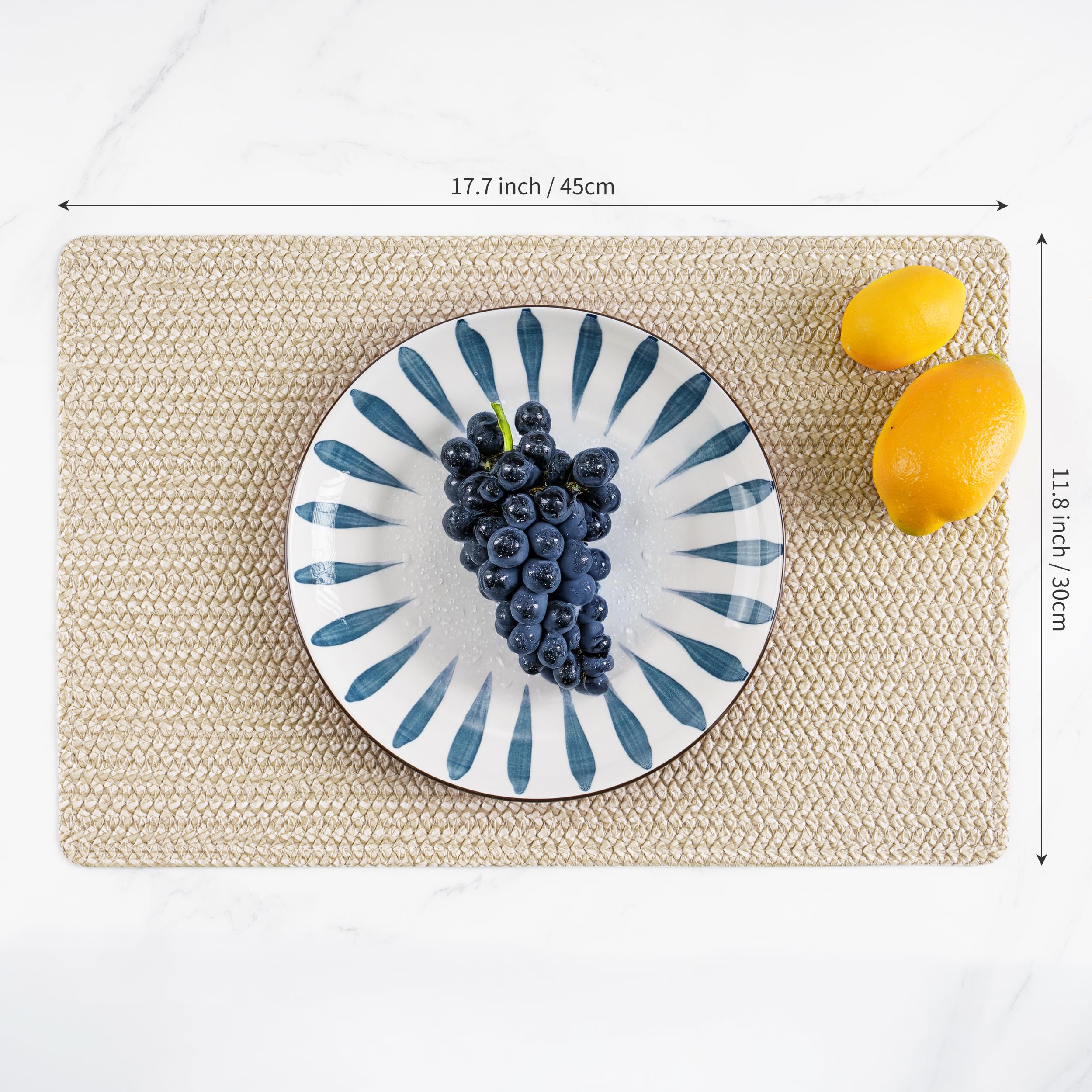 POLYTE Indoor/Outdoor Washable Woven Vinyl Table Dining Placemats, Set of 4 - Image 4