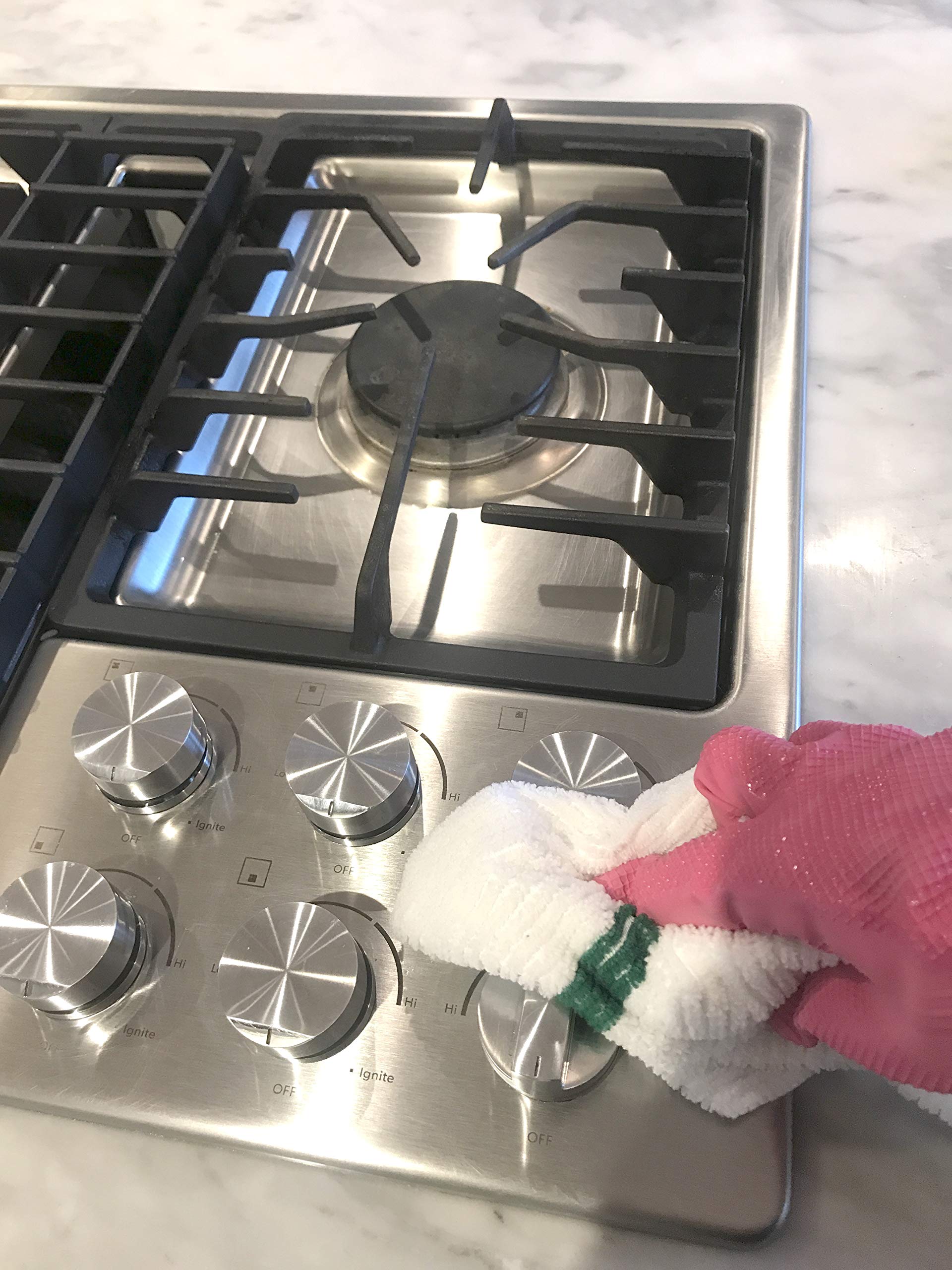 POLYTE Microfiber All-Purpose Ribbed Terry Bar Mop Towel for Home, Kitchen, Restaurant Cleaning (14x17, White w/Green Stripe) 12 Pack - Image 3