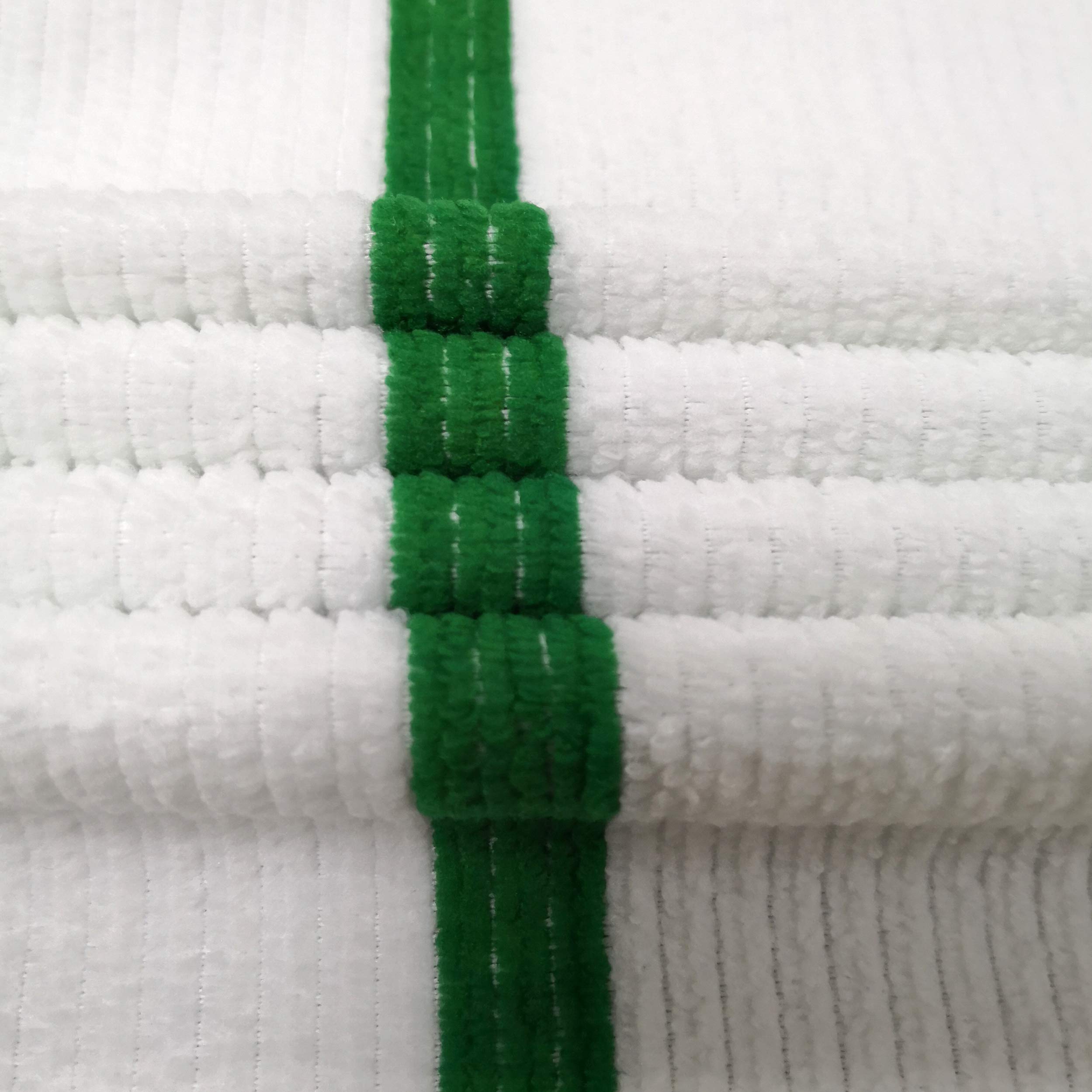 POLYTE Microfiber All-Purpose Ribbed Terry Bar Mop Towel for Home, Kitchen, Restaurant Cleaning (14x17, White w/Green Stripe) 12 Pack - Image 6