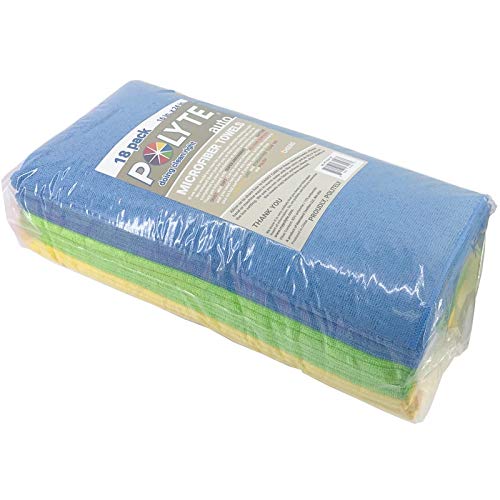 POLYTE Microfiber Cleaning Towel (16x24 in, 18 Pack, Blue,Green,Yellow) - Image 6