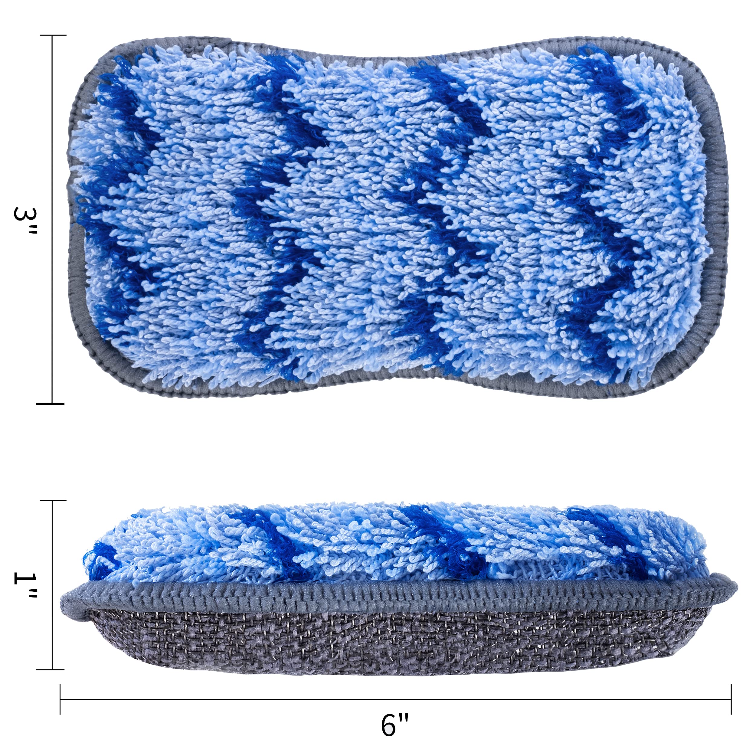 POLYTE Microfiber Multi-Purpose Kitchen Cleaning and Dishwashing Scrub Sponge, 6 Pack - Image 3