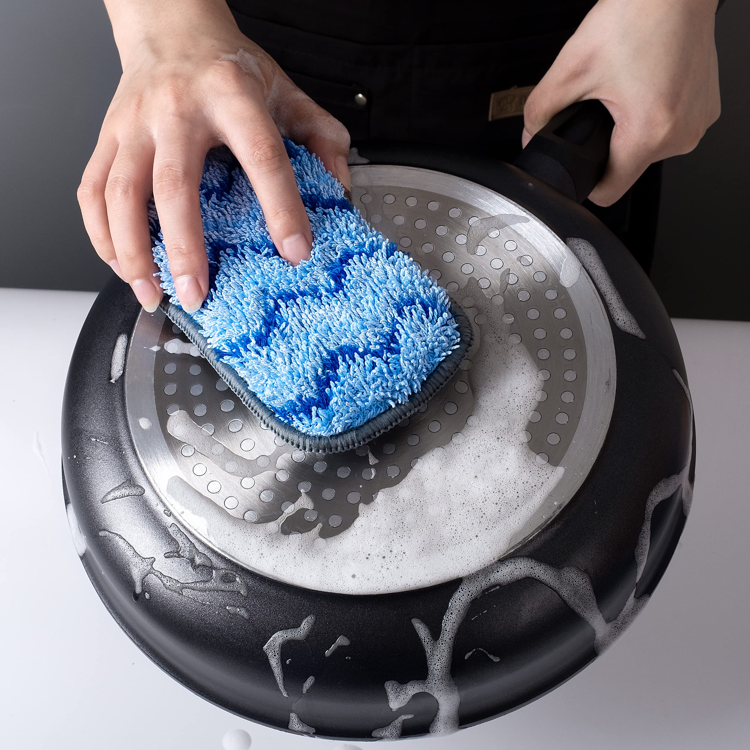 POLYTE Microfiber Multi-Purpose Kitchen Cleaning and Dishwashing Scrub Sponge, 6 Pack - Image 6