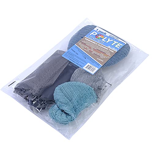 Polyte Pivoting Windshield Glass Cleaning Tool Extendable Aluminum Handle w/3 Premium Microfiber Covers, Spray Bottle, Mesh Bag, Triangle Shaped Plate - Image 6