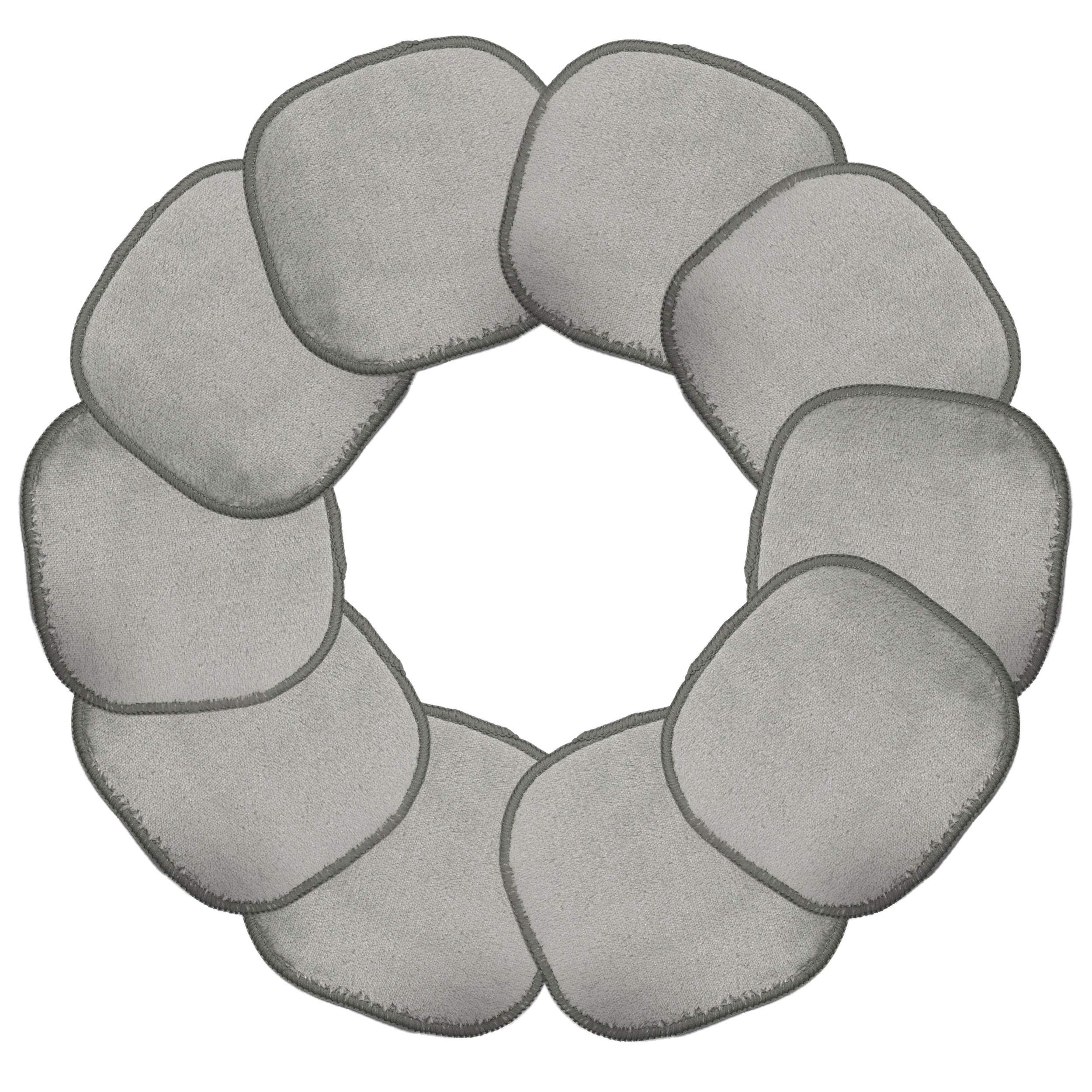 Polyte Premium Hypoallergenic Microfiber Fleece Makeup Remover and Facial Cleansing Cloth, 5 x 5 in, 10 Pack (Gray) - Image 3