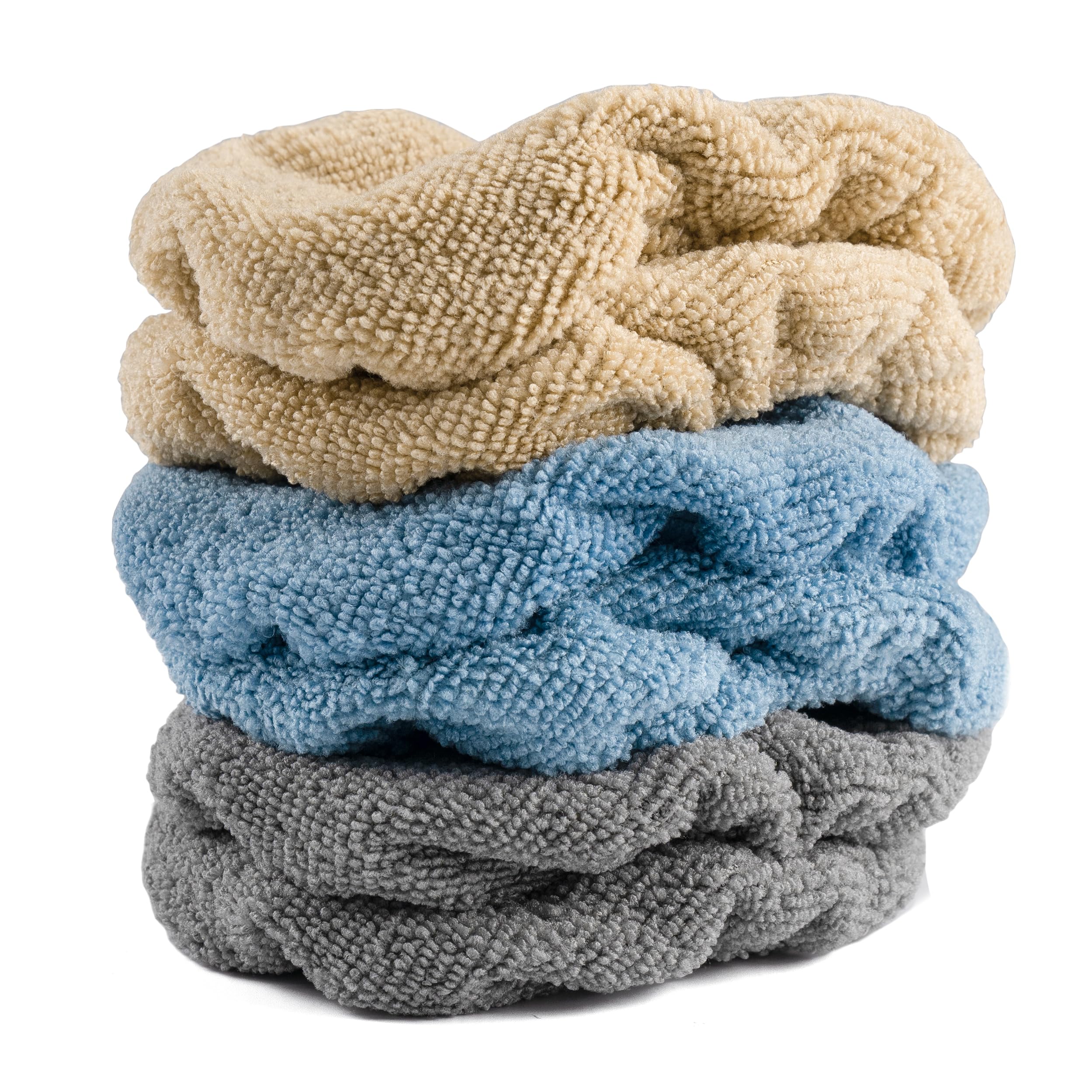 POLYTE Premium Lint Free Microfiber Cleaning Covers for Windshield Cleaning Tool, Fits 4x6 inch Plate (Blue/Gray/Teal, 6 Pack) - Image 3