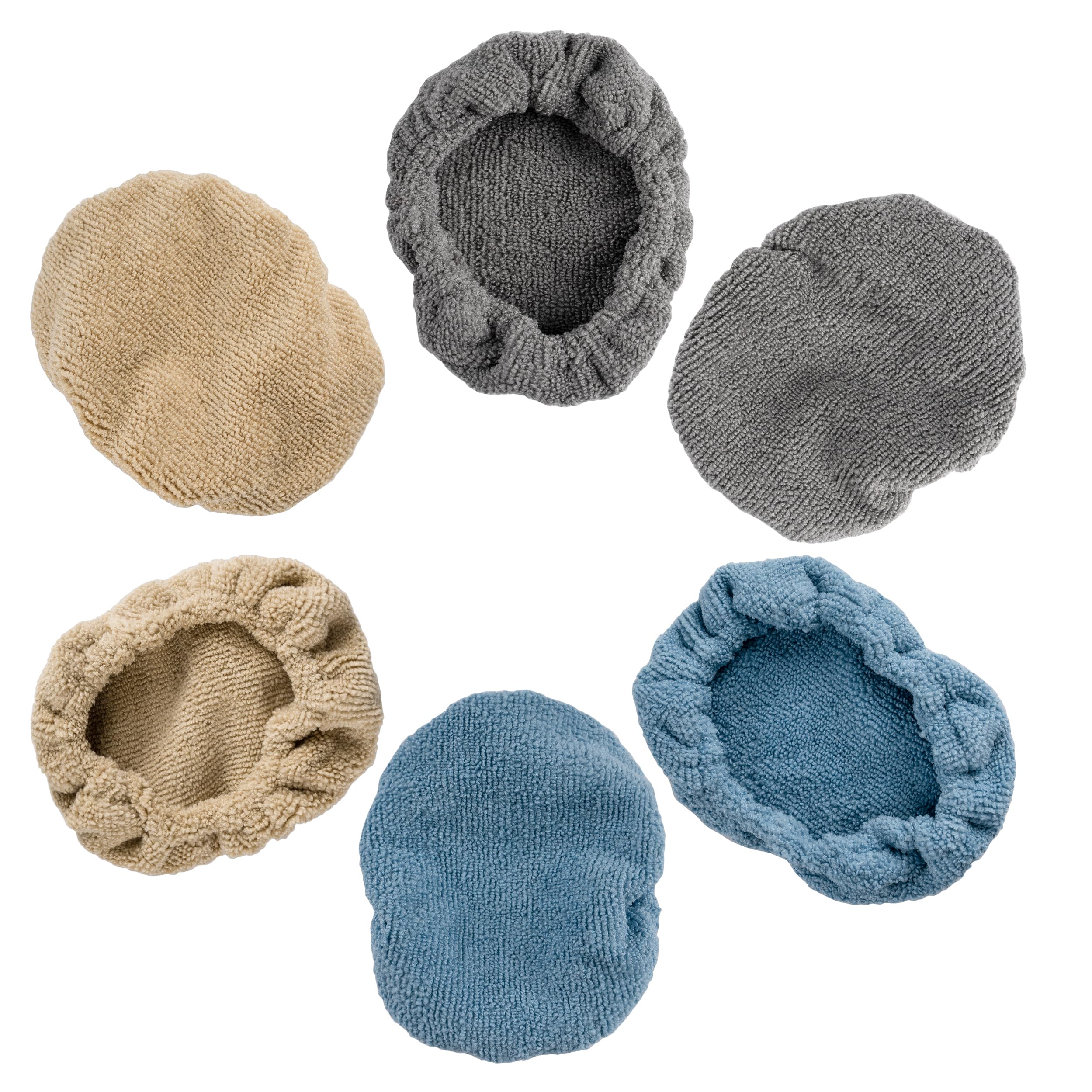 POLYTE Premium Lint Free Microfiber Cleaning Covers for Windshield Cleaning Tool, Fits 4x6 inch Plate (Blue/Gray/Teal, 6 Pack) - Image 4