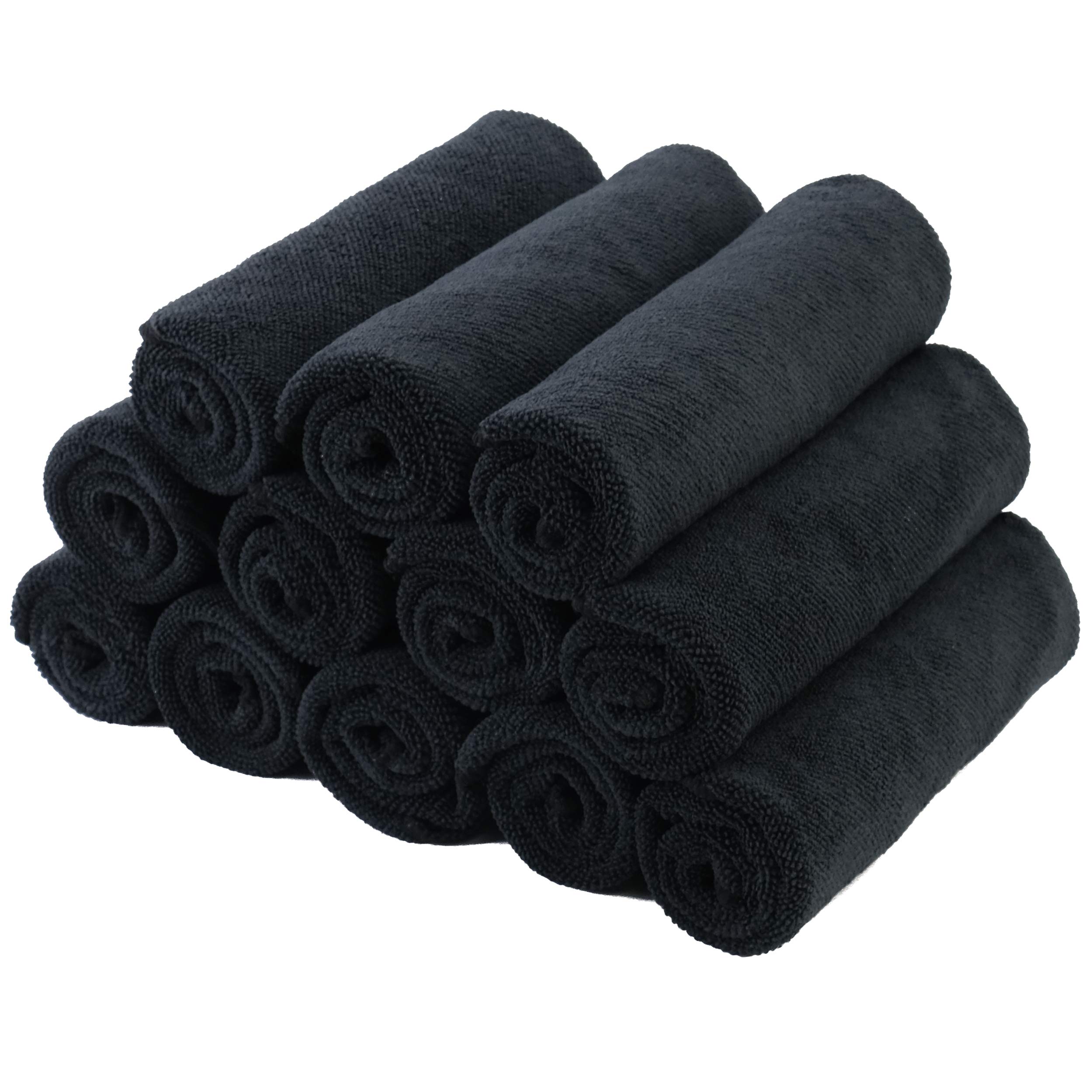 POLYTE Premium Microfiber Cleaning Towel,16 x 16 in, 12 Pack (Black) - Image 5