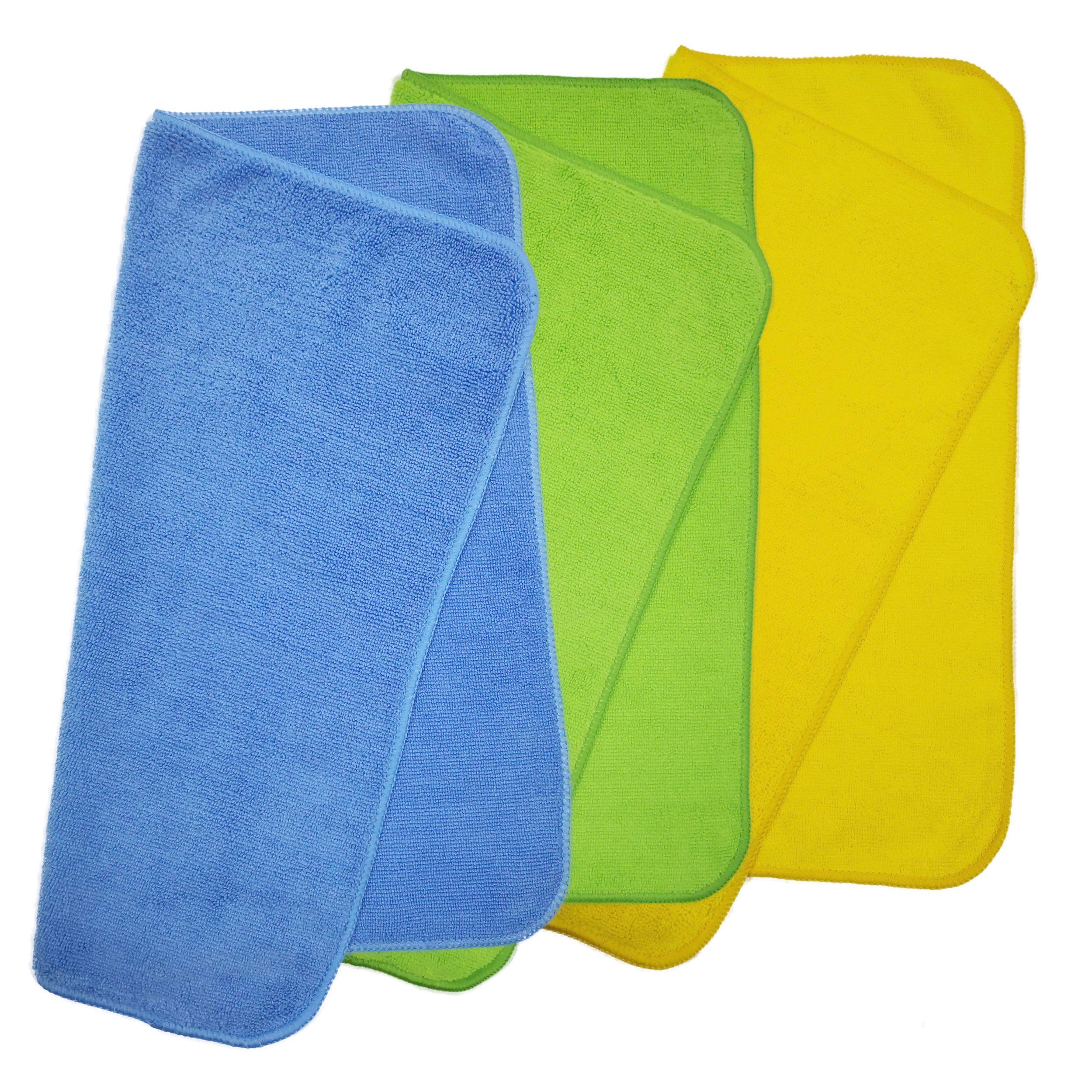 POLYTE Premium Microfiber Cleaning Towel,16x16 in 36 Pack (Blue,Green,Yellow) - Image 3