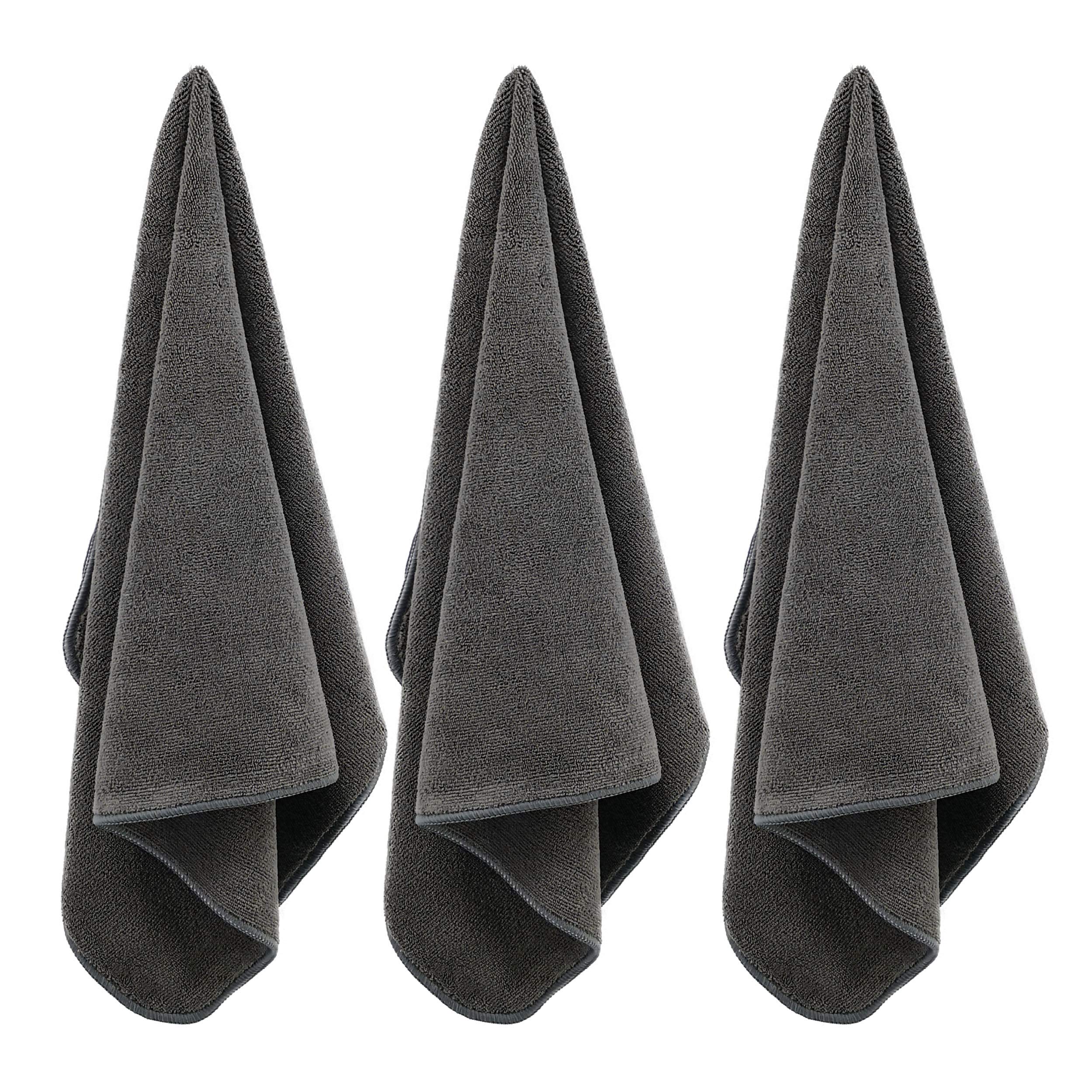 POLYTE Professional Quick Dry Lint Free Microfiber Hair Drying Salon Towel, 16 x 29 in, 8 Pack (Dark Gray) - Image 3