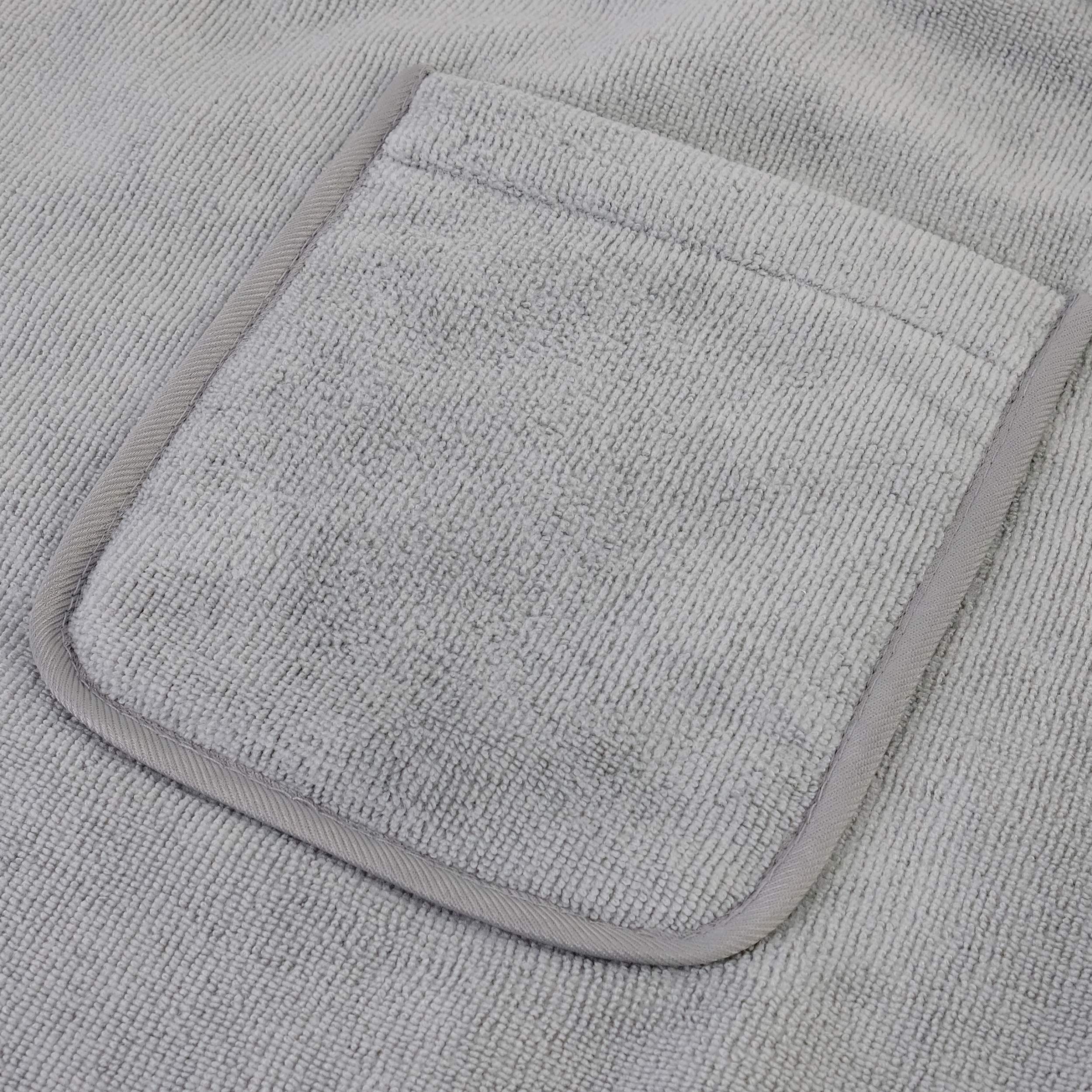 POLYTE Quick Dry Microfiber Bath Towel Body Wrap for Men, One Size (Gray) - Image 4