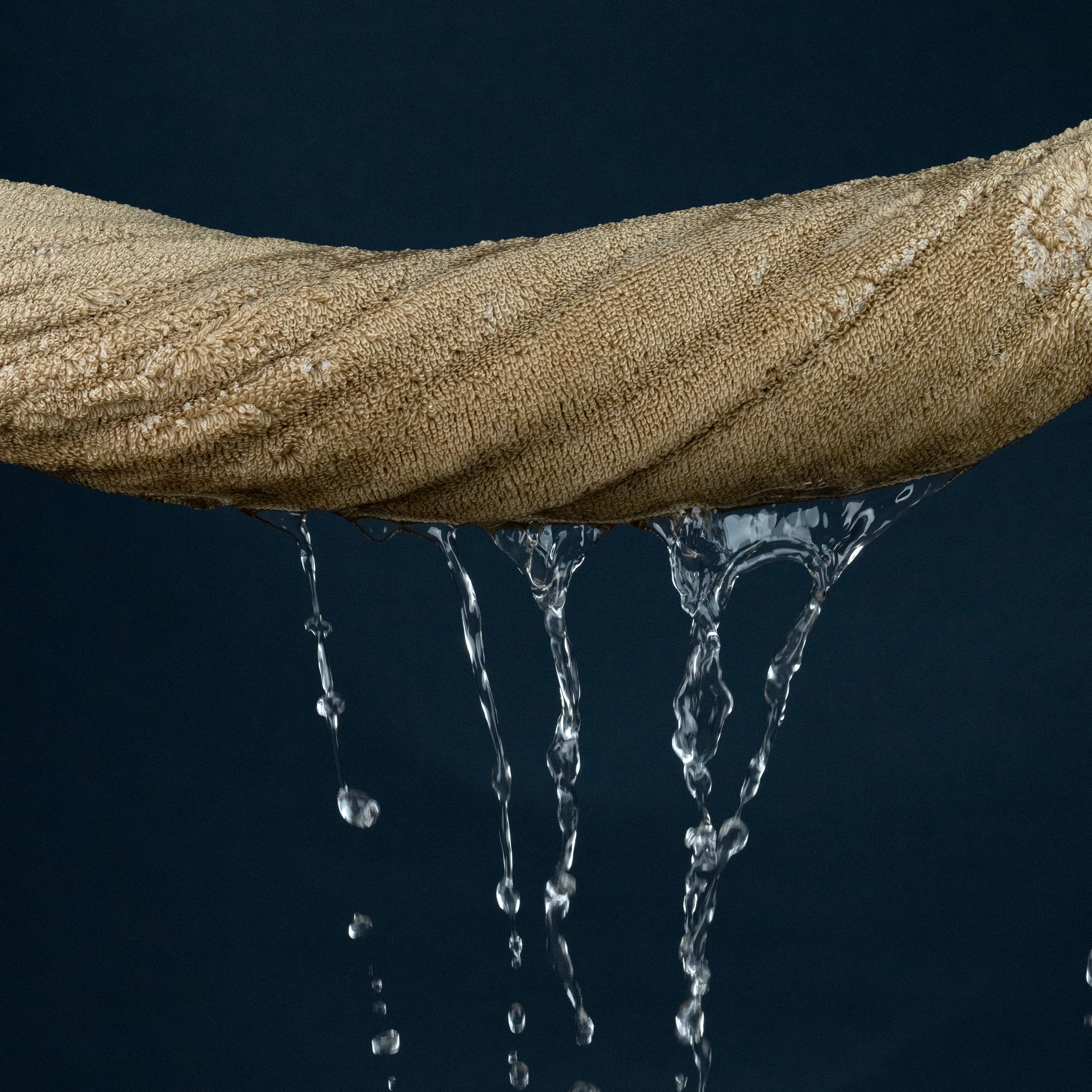 POLYTE Ring Spun Microfiber Oversize Quick Dry Lint Free Bath Towel, 60 x 30 in, Pack of 2 (Beige) - Image 6