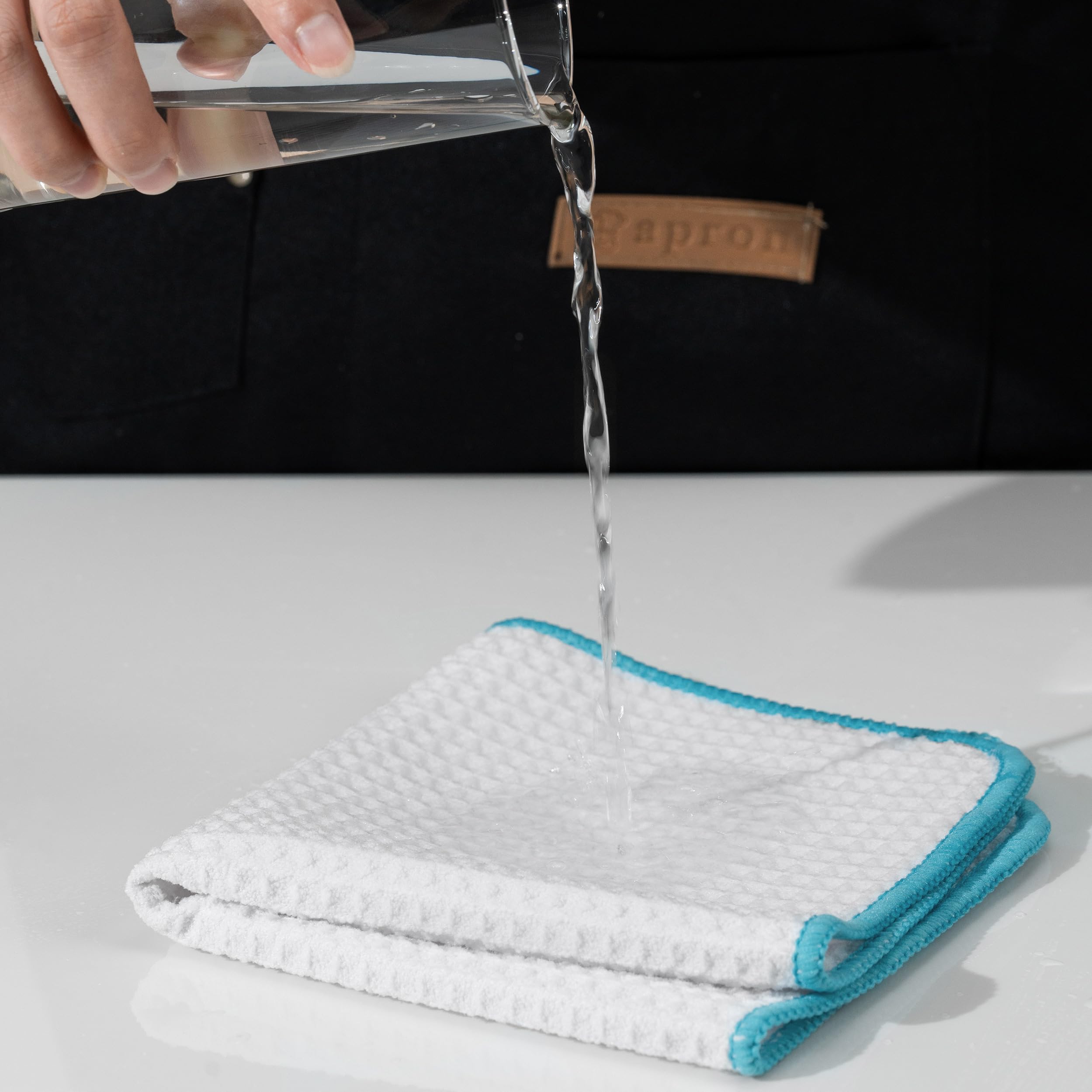 POLYTE Ultra Premium Microfiber Kitchen Dish Cloth Waffle Weave, 6 Pack (12x12 in, White) - Image 4