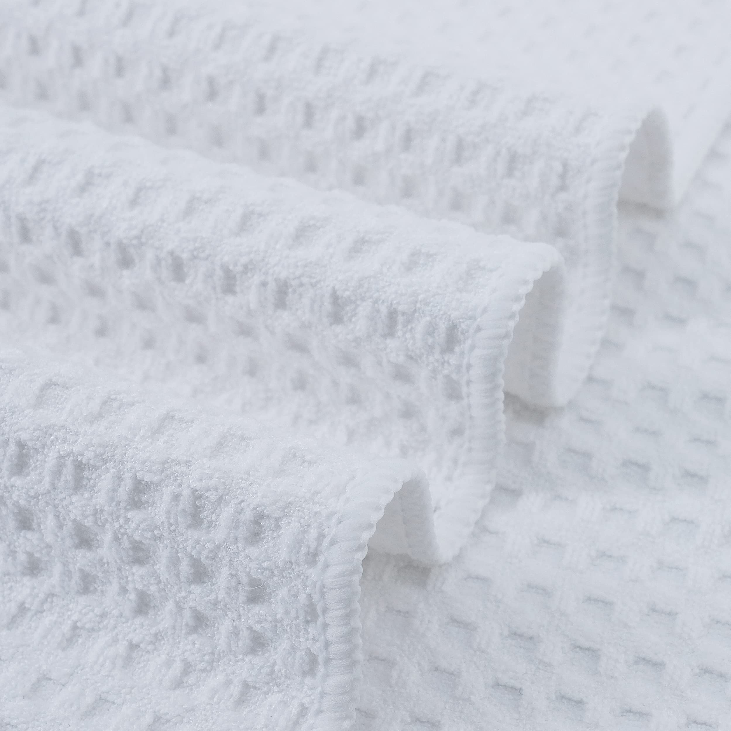 POLYTE Ultra Premium Microfiber Kitchen Dish Hand Towel Waffle Weave, 18 Pack (16x28 in, White) - Image 3